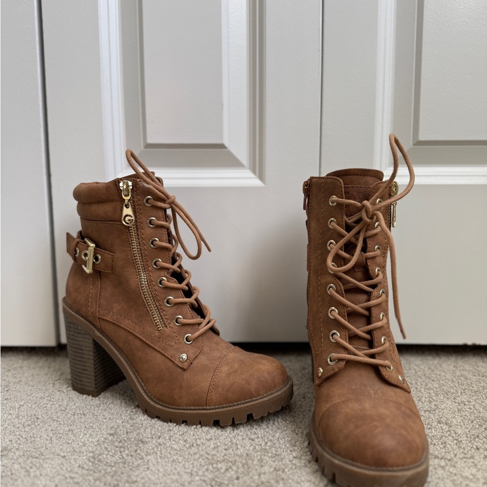 GUESS Brown Heeled Boots